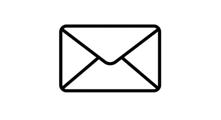 Envelope icon on white. Symbol for correspondence and messaging.