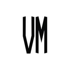 VM monogram logo design letter text name symbol monochrome logotype alphabet character simple logo