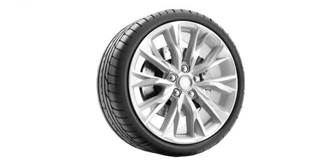Car wheel isolated on a white background - 3d rendering wheel, car, tyre, rim, white, tire, isolated