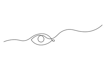 One line art of human eye minimalist abstract continuous drawing design