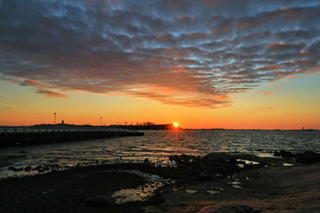December daybreak by the sea.