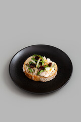 Open Sandwich with Chicken Breast, Salad, Sundry Tomato and Homemade pickle.