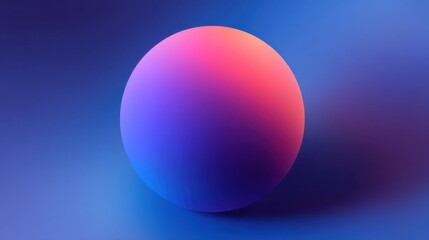 Fototapeta premium An abstract digital illustration featuring a spherical object centered against a smooth gradient blue backdrop.