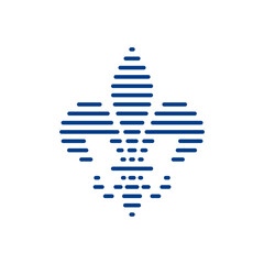  Fleur de lis lines icon logo template © buqancreative
