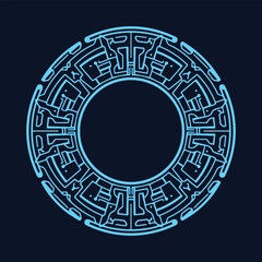 futuristic round circuit high tech frame