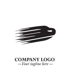 Car Running Fast Logo Symbol in Black on the White Background with Dynamic Speed Design