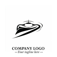 Car Running Fast Logo Symbol in Black on the White Background with Dynamic Speed Design