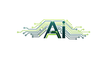 AI Artificial Intelligence concept circuit board design green technology
