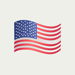Fototapeta premium American Flag Waving Proudly in the Breeze, Patriotic Symbol.