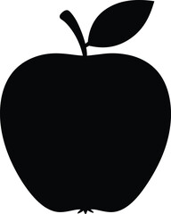 Apple silhouette icon, black fruit vector, healthy food symbol, nutrition concept, simple design, cad drawing flat vector illustration