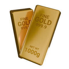 3d rendering of gold bullion. gold bar object. financial concept