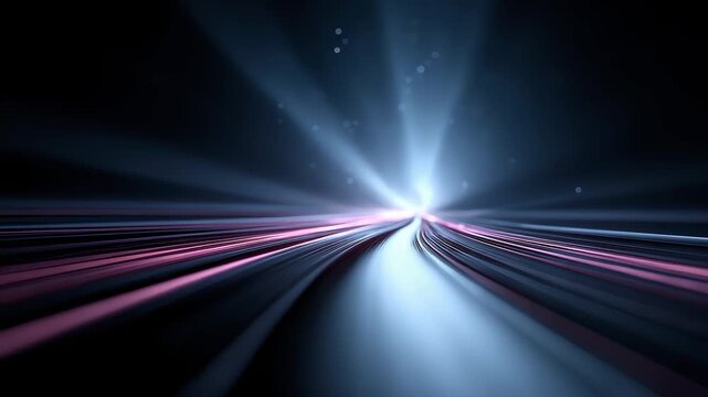 Highway Night Speeding Light Trails Abstract Technology