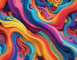 Obraz premium Swirling abstract artwork of vibrant, flowing, layered colors
