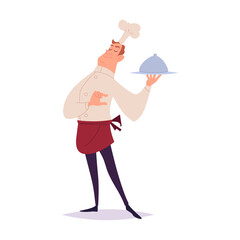 Proud Chef Presenting Covered Dish Platter