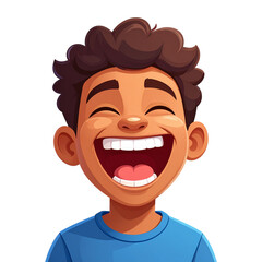 Obraz premium PNG cartoon vector of a funny character laughing with mouth wide open, perfect for humor designs, comic illustrations, emotive expressions, and playful creative projects