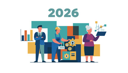 Diverse professional team planning for business growth and industrial development in 2026