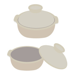 シンプルな土鍋のイラストセット