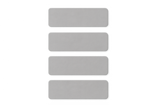 User interface template buttons with rounded gray rectangle shapes on transparent background