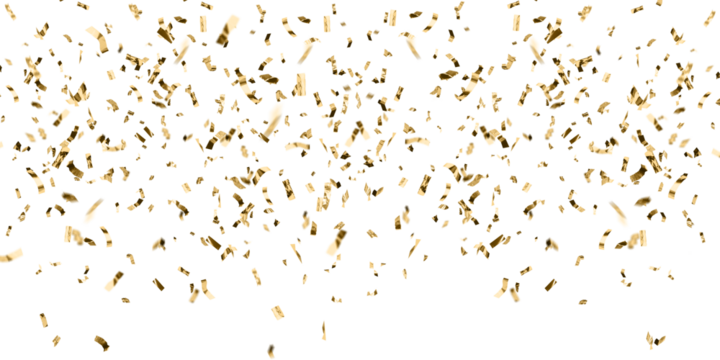 Celebrate achievements with shimmering golden confetti, perfect for awards ceremonies, festive parties, and elegant event invitations, adding a touch of glamor
