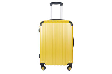 yellow suitcase isolated on white background