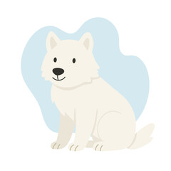 Arctic wolf sits calmly on snowy field, wolf exudes confidence and strength, wolf represents endurance and unity, capturing spirit of wild arctic life and natural resilience.