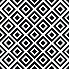 Geometric diamond pattern seamless vector background design in black and white providing a minimalist modern and elegant look for creative projects