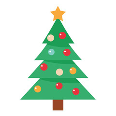 Festive Christmas Tree with Ornaments and Star Topper for Holiday Celebration