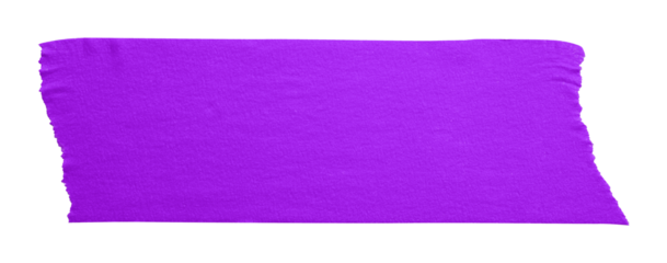 purple crumpled torn tape isolated on transparent background.