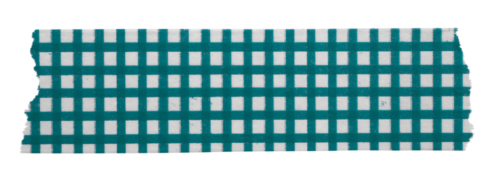 green patterned sticker paper tape isolated on transparent background