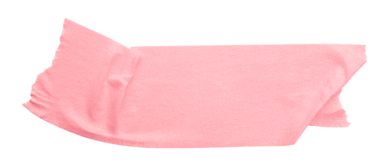 pink crumpled torn tape isolated on transparent background.