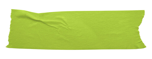 green crumpled torn tape isolated on transparent background.