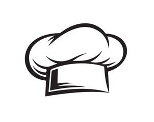 Stylized black and chefs hat, classic symbol culinary expertise and professional cooking