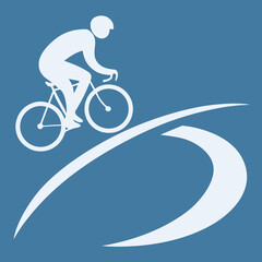 Cyclist riding bike vector illustration sports and recreation art