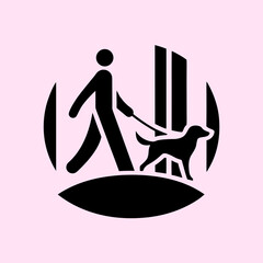 Dog walking service illustration for pet owners and dog lovers