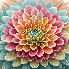 Vibrant Symmetrical Pastel Flower Bloom