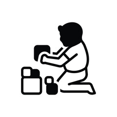 Black solid icon for playful pediatrics