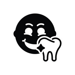 Obraz premium Black solid icon for pediatric dentistry
