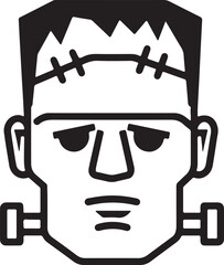 Frankenstein Monster Icon – Minimalist Halloween Horror Character Vector for Spooky Design Themes