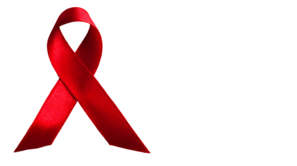 Aids awareness red ribbon symbol on transparent background