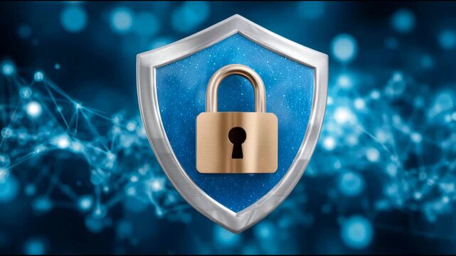 Precision industrial part on blue digital network represents technology innovation in engineering for smart manufacturing, secured by advanced cybersecurity for data protection