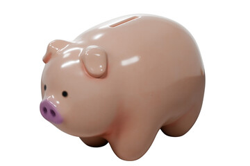 3D Rendering of Pink Piggy Bank for Savings and Finance Concept