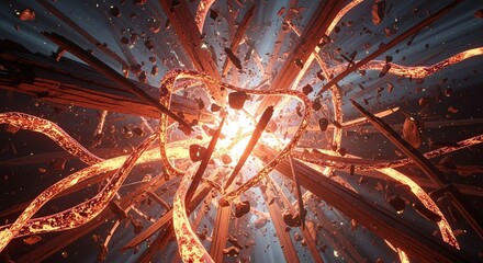 Abstract lava explosion background energy burst cosmic fire destruction fiery power fantasy art design