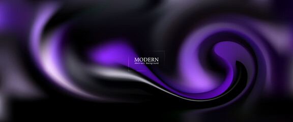 Abstract Purple Swirl With Black Edges, Dynamic Flow, And Bold Color Palette For Creative Design