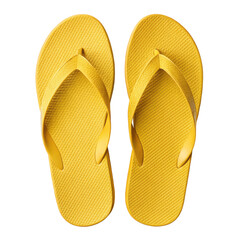 Yellow flipflop sandals png beach footwear png summer slippers png tropical shoes png casual footwear png beach shoes png transparent background image