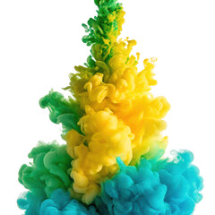 Yellow green blue abstract liquid ink png colorful splash png fluid ink png abstract paint png rainbow ink png modern art png transparent background image