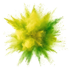 Yellow green powder explosion png festival powder png dust burst png colorful explosion png paint powder png party splash png transparent background image