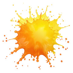 Yellow orange watercolor splash png artistic paint png watercolor blot png colorful stain png abstract splash png transparent background image