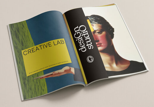 Creative Open Magazine Mockup Design Layout Psd 