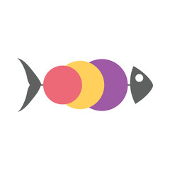 Abstract fish infographic composed of overlapping circles, ideal for creative design, reports, and infographic templates.