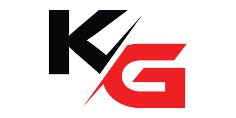 abstract creative kg letter logo design.